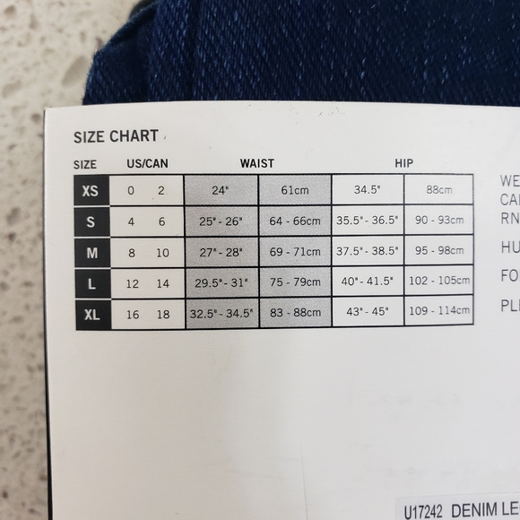 Hue denim leggings full length xs nwt - Picture 3 of 3